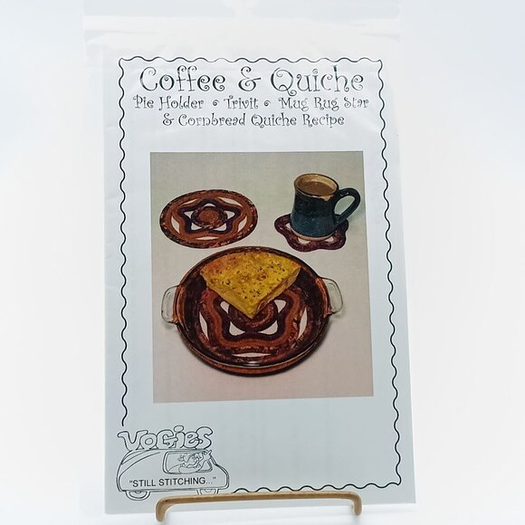 UNCUT Quilt Sewing Patterns, Coffee and Quiche Applique by June Vogltance, Vogie - Picture 1 of 2